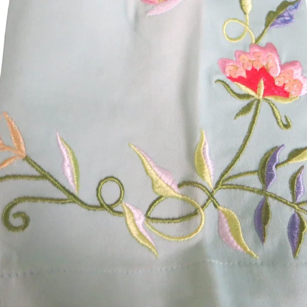 Quacker Factory Womens Light Weight Jacket Turquois Color Sewn Designs Size 2XL - Picture 4 of 9